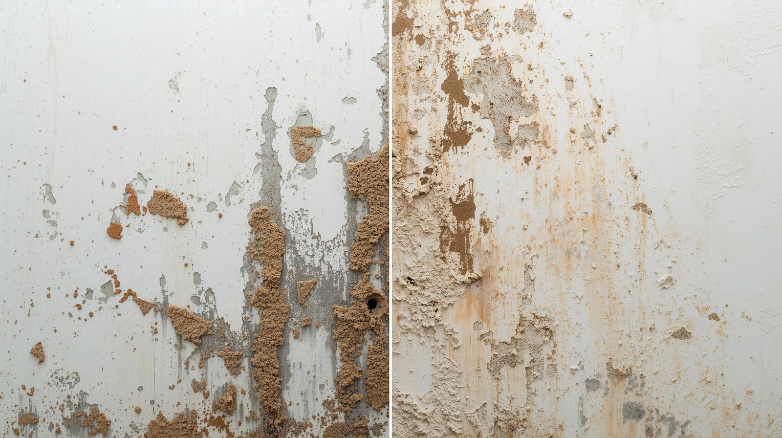 Traitement d'un mur humide par injection de résine hydrophobe pour créer une barrière contre les remontées capillaires.