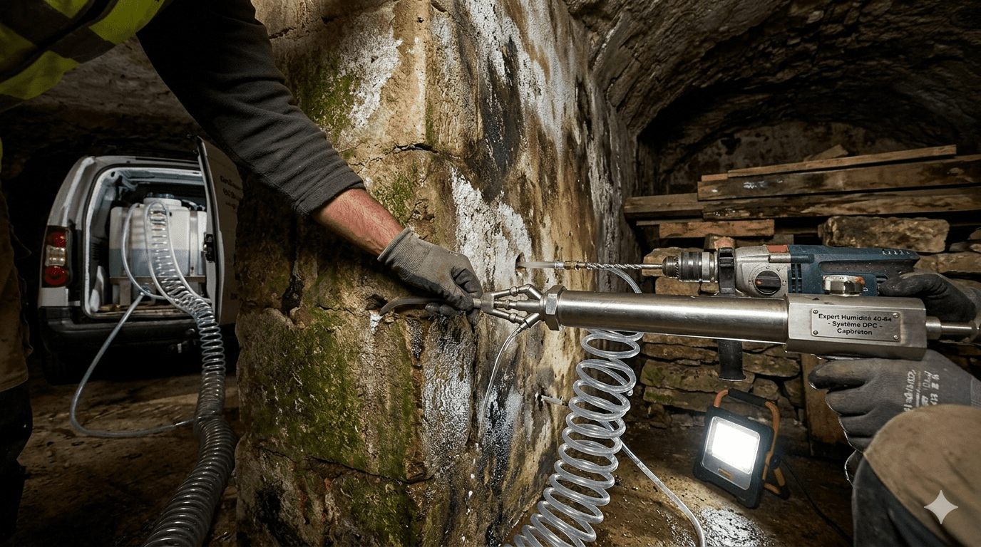 Pose d'un système de ventilation positive (VPH) dans une maison à Labenne pour éliminer les moisissures.